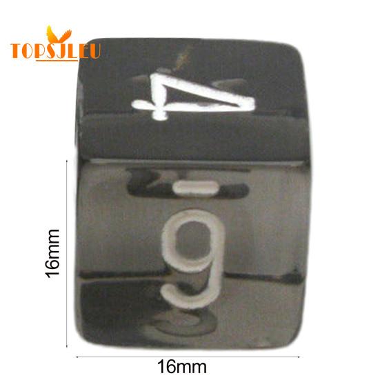 Шестигранные акриловые игральные кости - 5 шт., легко читаемые цифры 16 мм, прочные легкие черные полупрозрачные игральные кости для настольных игр