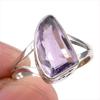 Натуральный розовый аметист драгоценный камень ручной работы 925 стерлинговое серебро ювелирное кольцо р.7.5 N3i69
