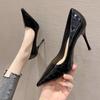 Женская обувь на каблуках, туфли-лодочки с острым носком, тонкий каблук, формальные, черные слипоны со скидкой, оригинальный бренд, оптом, новинки