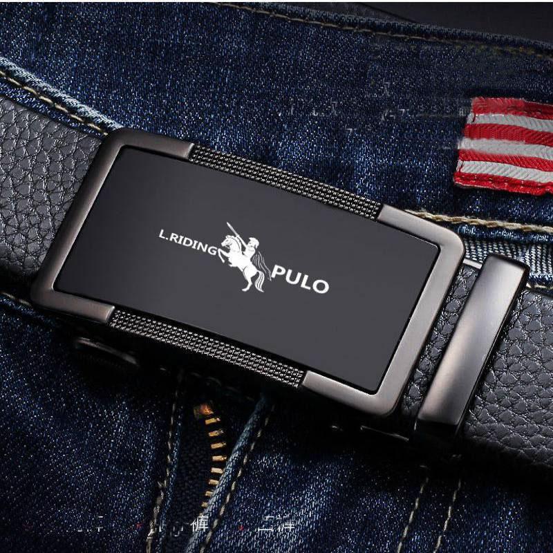 New Men High Quality Belt Automatic Buckle Black Leather Men's Belt