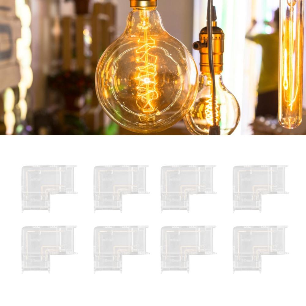 8pcs Transparent COB Connector Solderless L Shaped Connector For Double Color LED Strips