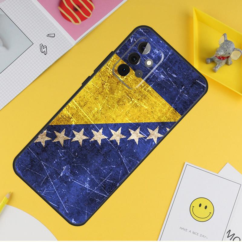 Чехол с флагом Боснии для Samsung Galaxy A54 A34 A14 A13 A33 A53 A12 A32 A52 A71 A51 A15 A25 A35 A55