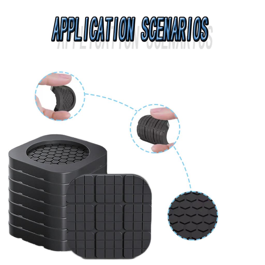 4/8PCS Anti-vibration Foot Pad Rubber Pad Non-slips Mute Damper Bracket Universal Washing Machine Refrigerator Furniture Foot Pad
