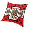 Queen Of Hearts Poker Square Pillow Cover Home Decorative Casino Night Playing Card Cushions Throw Pillow For Living Room