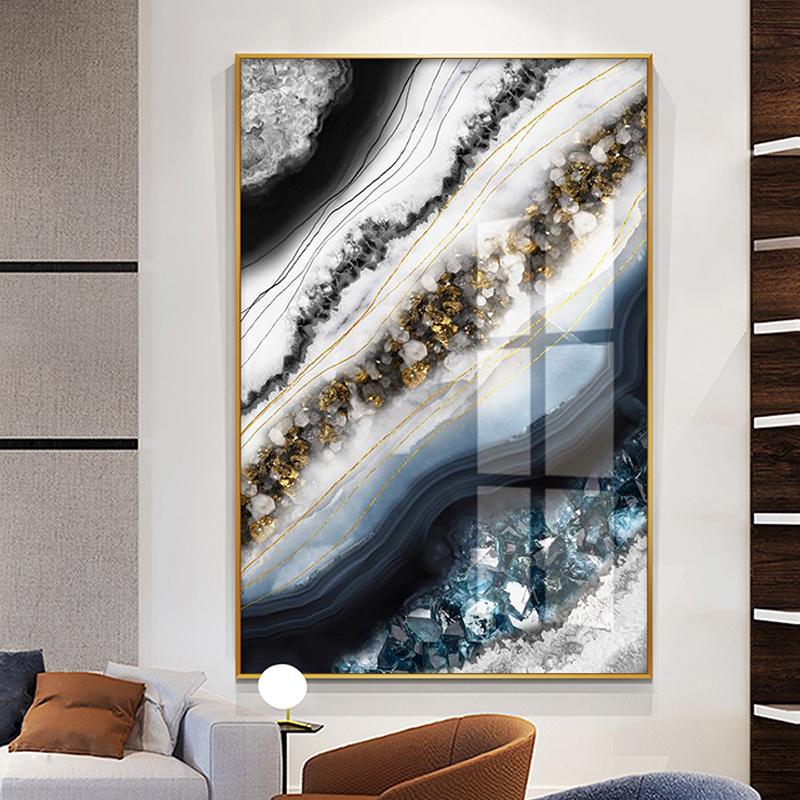 Abstract Black Golden Foil Leaves Luxury Poster Art Plant Canvas Painting Decorative Modern Wall Picture for Living Room Decor