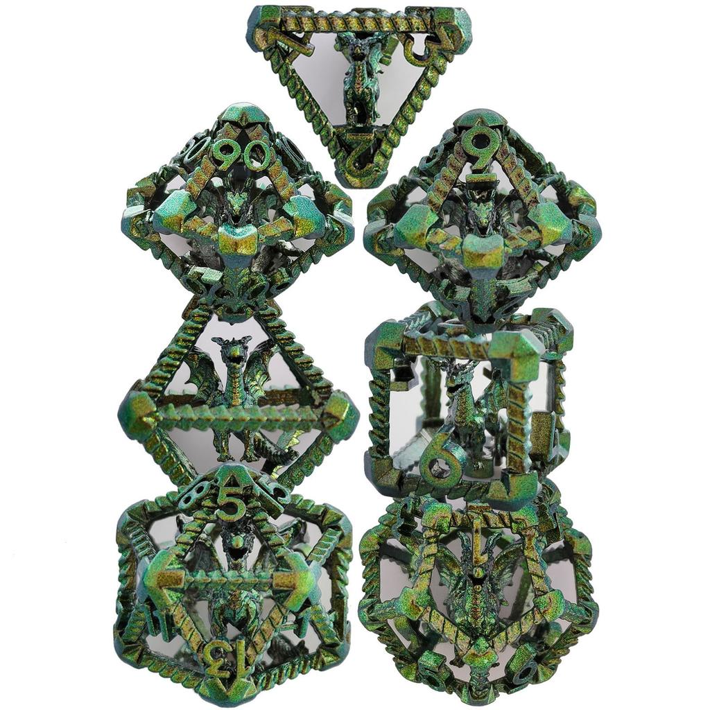 7pcs/set Hollow Dragon Dice Set Role-playing Game Polyhedral Dragon Dice Tabletop DND Game Party Accessories