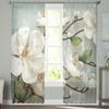 Идиллические белые цветы, винтажные фоновые тюлевые шторы для гостиной, кухни, современные оконные занавески, вуали