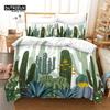 Шикарный кактусовый постельный комплект размера «queen» для детей, подростков, для декора, мультяшный, с зелеными растениями, суккулентами, пододеяльник, искусство природы, цветочный чехол для одеяла
