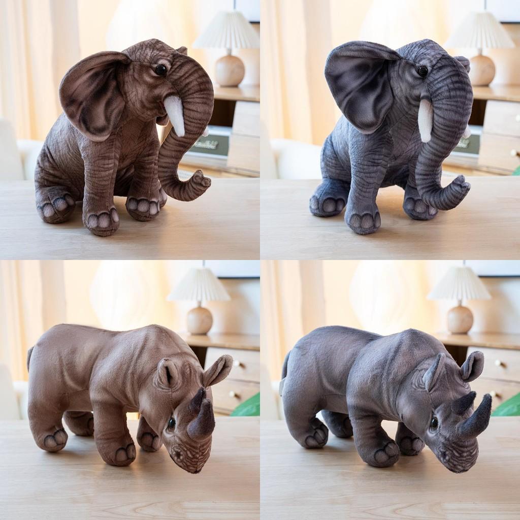 Rhinoceros Plush Elephant Play Cartoon Zoo Commemorate Children Holiday Gifts