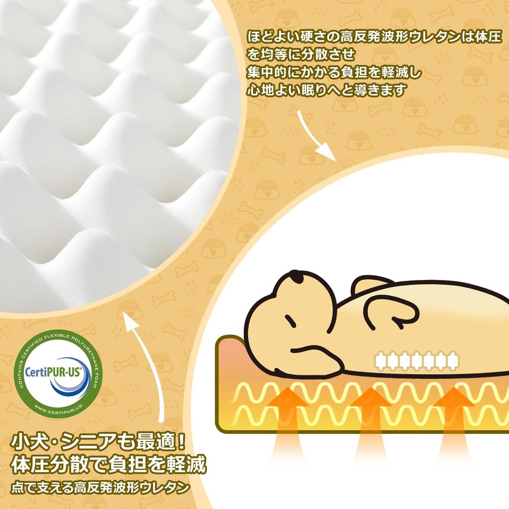 YOLEO Dog and Cat Urethane Pet Bed with Removable Square Shape 72x60x18 Bed, High-Resilience Cover, Washable, Waterproof, Non-Slip Cushion,