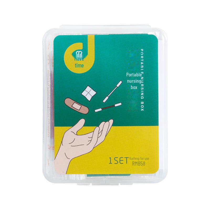 Portable 4-in-1 Emergency Care Kit: Alcohol Swabs, Bandage, Iodine Swabs for Wound Cleaning