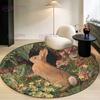 Элегантный 3D ковер в стиле ретро с большим цветком, круглый коврик для стула, классический коврик для журнального столика, ковер для прихожей, украшение в европейском стиле, прикроватный ковер