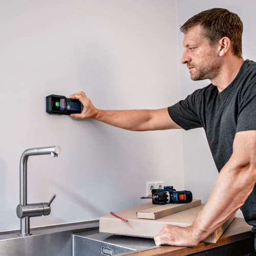 Bosch Professional Digital Detector GMS120-27 [Detects Substrates, Metals, Behind Walls, Non-Ferrous Metals, Live Wires, and Wood, Dustproof and Water