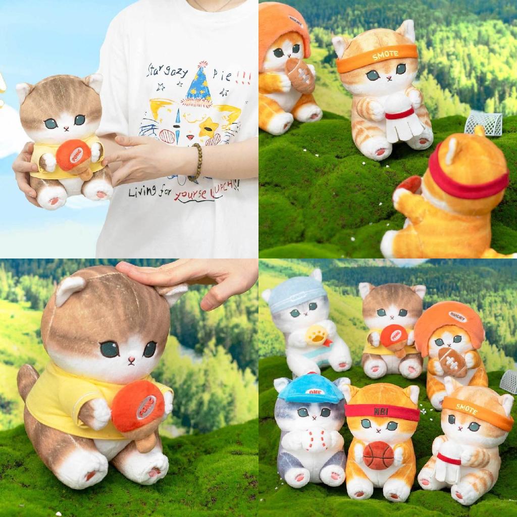 Очаровательная плюшевая игрушка-кошка Мофусанд в костюме акулы Funsandy для детей, мягкая мультяшная кукла для обнимания