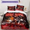 3PC Custom Name Dirt Bike Adventure Ride Bedding Set Duvet Cover Closure Includes 1 Duvet Cover & 2 Pillowcases for Bedroom