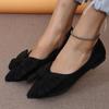 Women Flats Bow Pointed Toe Shoes Female Suede Walking Dress Shoes Fashion Casual Sandals Shallow Zapatillas Mujer