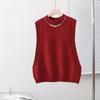 Vest Female Round Neck Design Sense Knitted Tank Women Korean Edition Foreign Loose and Versatile Outwear Vest Female