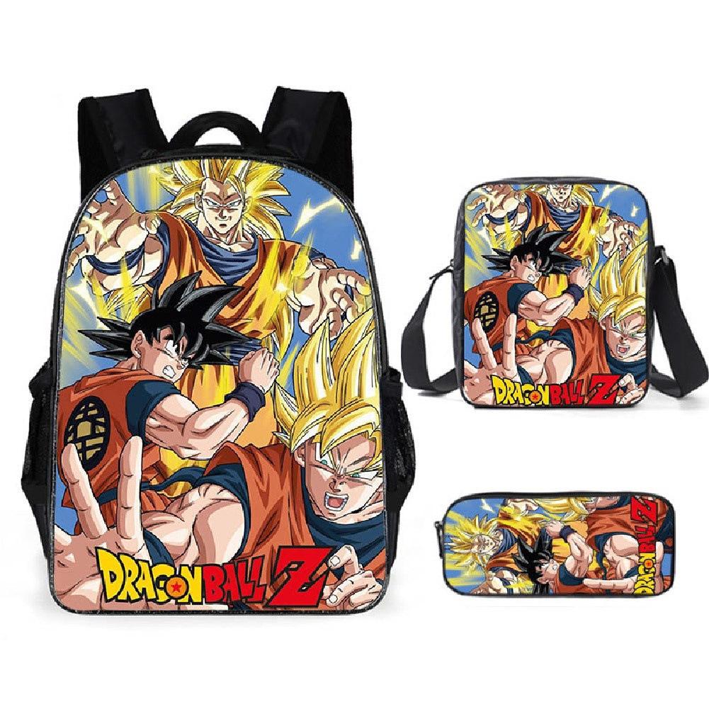 Школьная сумка Dragon Ball для учеников начальной и средней школы, трехсекционный рюкзак с мультяшным рисунком