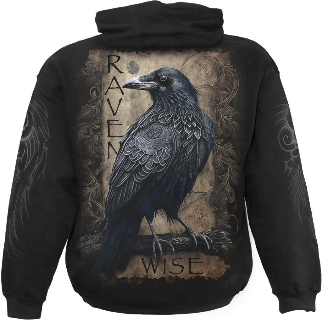 Spiral Direct Unisex Adult Raven Wise Back Print Pullover Hoodie