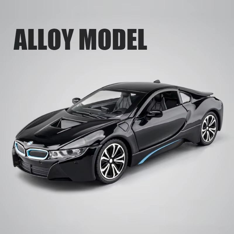 Новый 1:24 BMW I8 супер спортивный автомобиль модель литой металлической игрушечной машины со звуком и светом детская игрушка для мальчиков коллекционные украшения для дома подарок