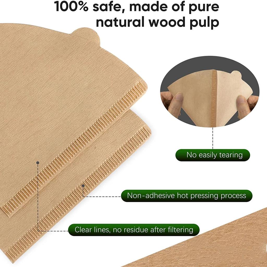 50 шт. бумажных фильтров для кофе, конический фильтр V-образной формы, капельный фильтр, ручной кофейный фильтр, коническая бумага