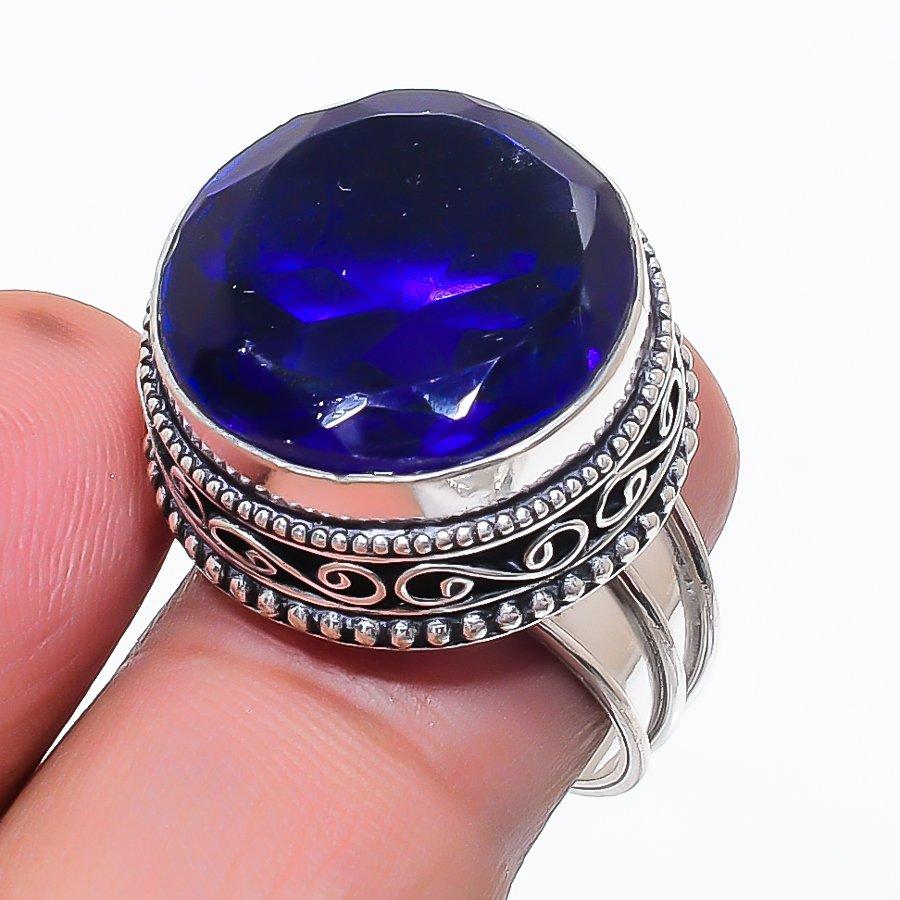 Natural Amethyst Gemstone 925 Sterling Silver Jewelry Ring Size 7.5 D9l25