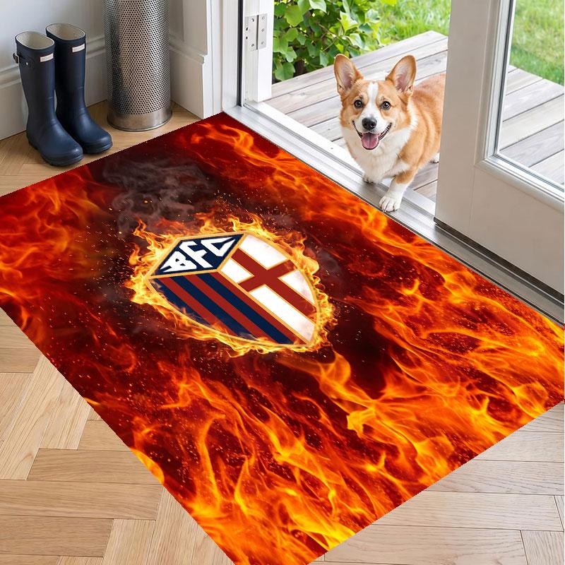Soft Floor Carpet Bologna FC Pattern Area Rug Decorative Mat For Home Room Decoration