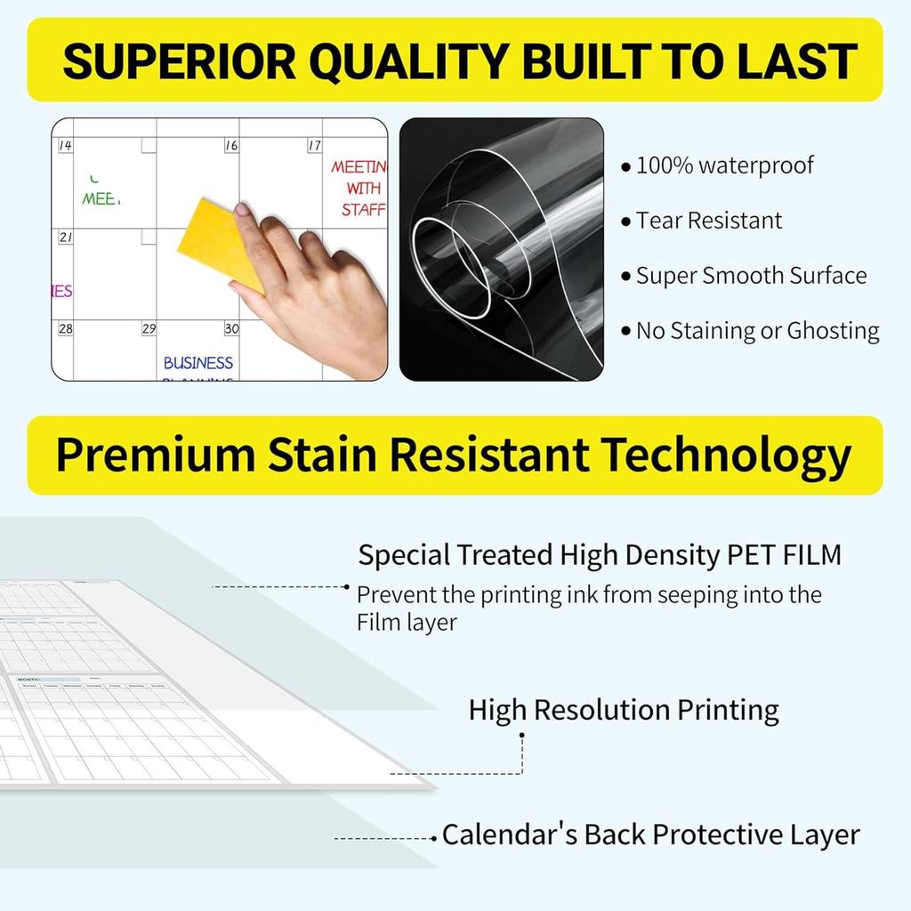 Reusable Unlimited Date Erase Wall Calendar - Planning Board For Home Daily Schedule Household Calendar Decorative Suppiles