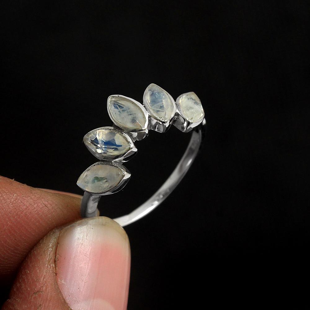 Moonstone Silver Ring 925 Sterling Silver Handmade Jewelry Women Ring