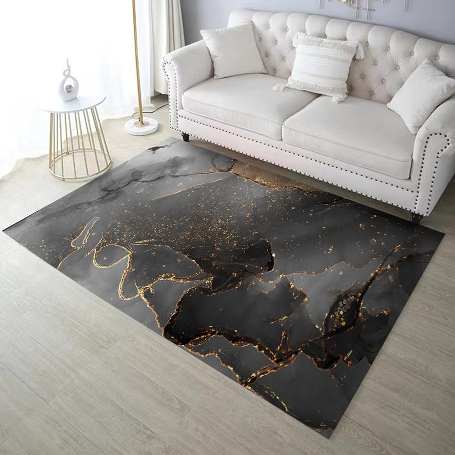Роскошный кухонный коврик серого и золотого цвета с мраморным принтом, мягкий утолщенный кухонный коврик, водонепроницаемый нескользящий маслостойкий напольный коврик, коврик для бега