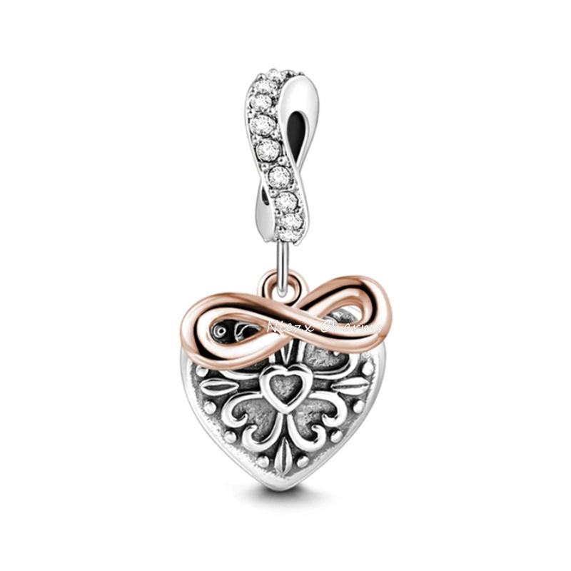 New Trinkets 925 Pure Silver Pink 8 Wings Sunflower Pendant Beads fit Original Charms Bracelet DIY Women Jewelry