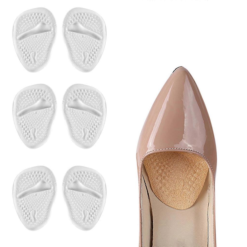 High Heel Gel Inserts Pad Set with 2 Forefoot Cushion Pad 2 Back of Heel Support Pad for Women High Heel Cushion Inserts transparent