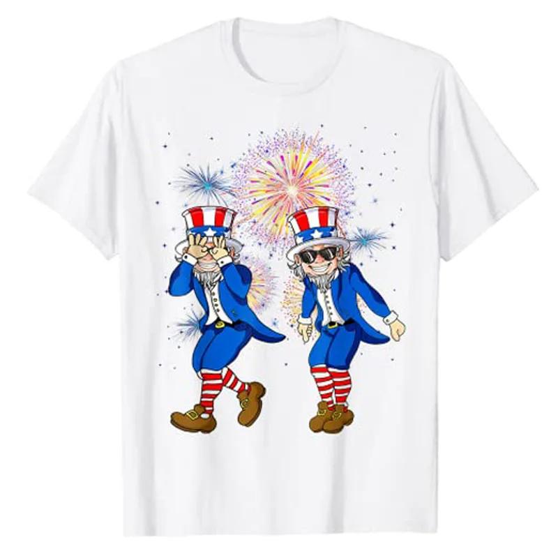 Uncle Sam Griddy Dance Funny 4th of July Independence Day T-Shirt American USA Proud Graphic Tee Tops Daddy Father Husband Gifts