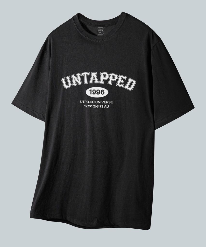 UNTAPPED STUDIO 1996 Фирменная большая оверсайз футболка с коротким рукавом из чистого хлопка 2 цвета