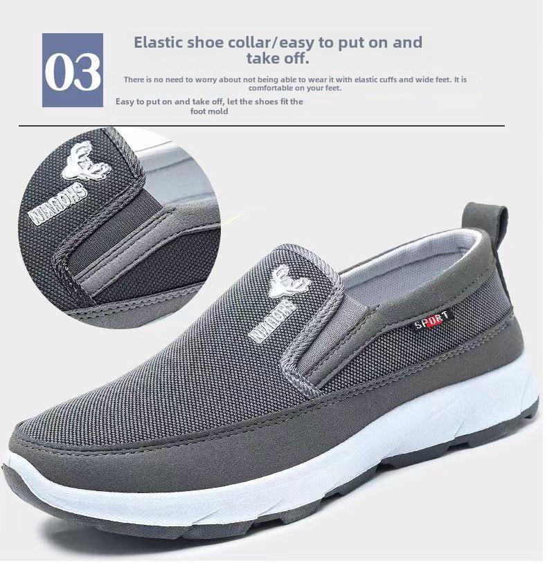 Мужские дышащие туфли из ткани Old Beijing — нескользящие, износостойкие и с мягкой подошвой для комфортной ходьбы весной и осенью