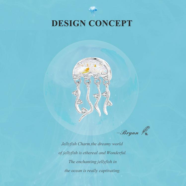 BAMOER Стерлингового Серебра 925 пробы Радуга Медуза Очарование Хвост Русалки Подвеска Мечта Океан Бусины Подходит DIY Браслет Ожерелье Ювелирные Изделия Сделать