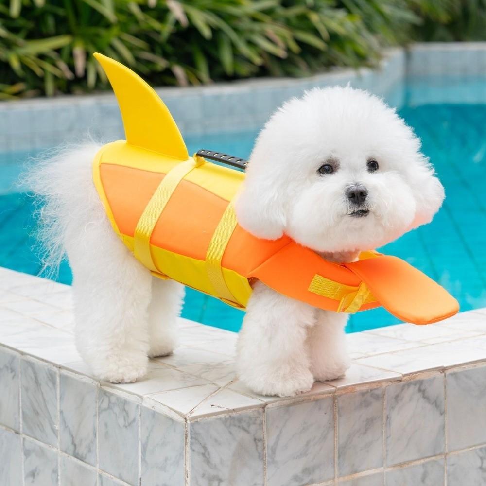 Superior Buoyancy Pet Life Jacket Shark Shape Dog Swimming Suit Dog Life Vest Water Safety