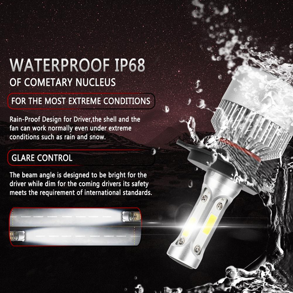 2 шт. Автомобильные ходовые огни H7 H1 H3 светодиодные фары дальнего света 9000LM 72W 6500K для автомобиля грузовика