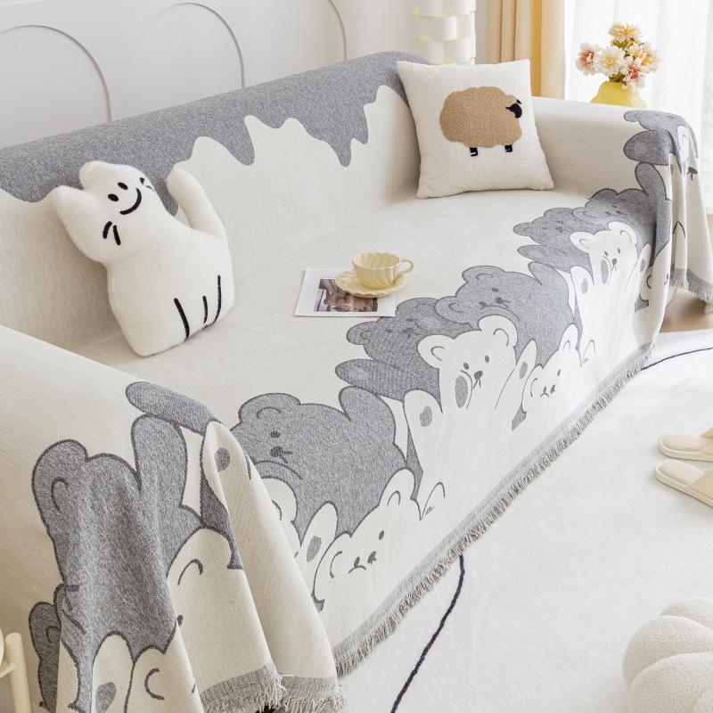 Полотенце для дивана из шенилла, ткань с полным покрытием, противоскользящая, простой, высококачественный, всесезонный универсальный чехол для дивана