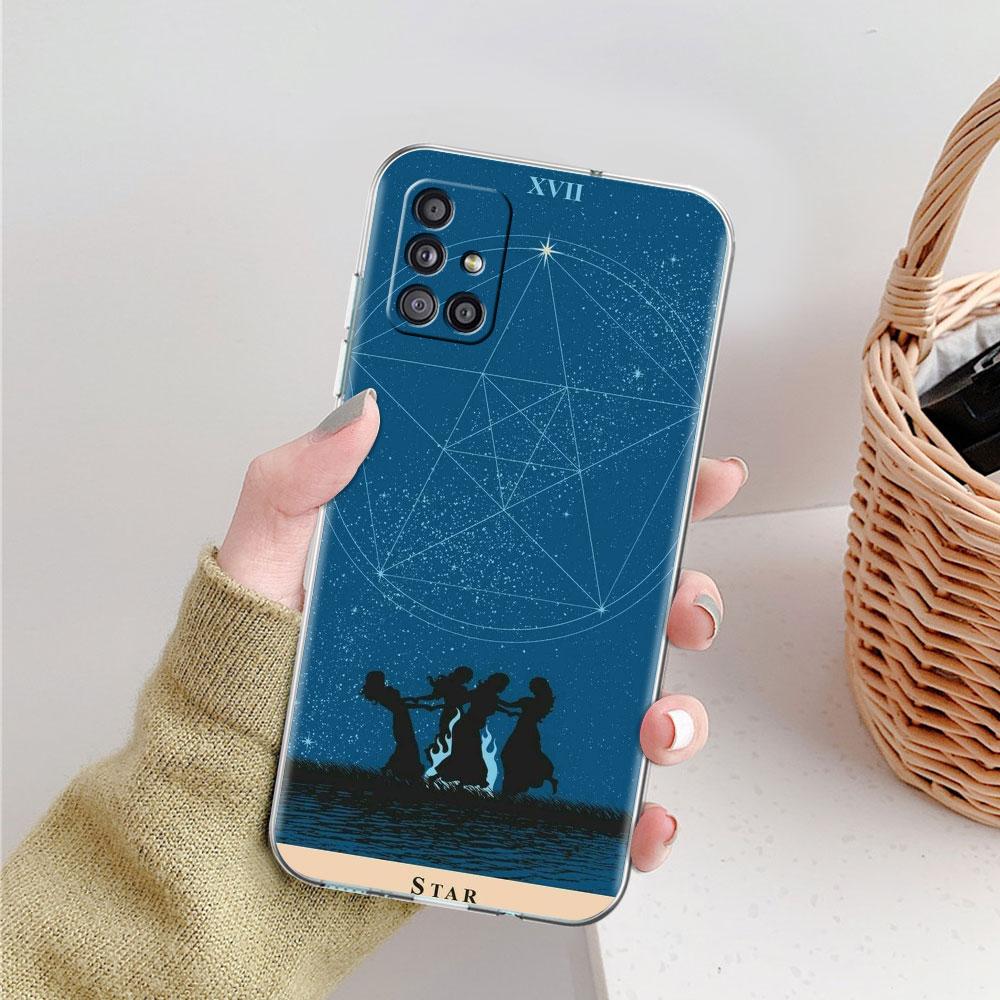 Чехол с тотемом Лунного Таро для Samsung Galaxy A51 A21s A52 A71 A12 A31 A41 A32 A02s M31 A11 A72 M51 M30s, прозрачный чехол для телефона