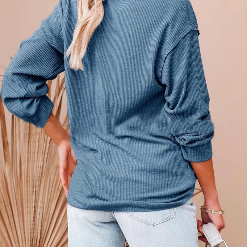 DAFIFY Женская мода, повседневные однотонные пуловеры с v-образным вырезом и длинными рукавами, весна-осень с v-образным вырезом и принтом