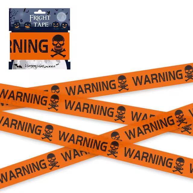 10M Halloween Caution Tape Yellow Hazard Warning Safety Line Outdoor Decoration Prop For Yard And Garden Party Setup