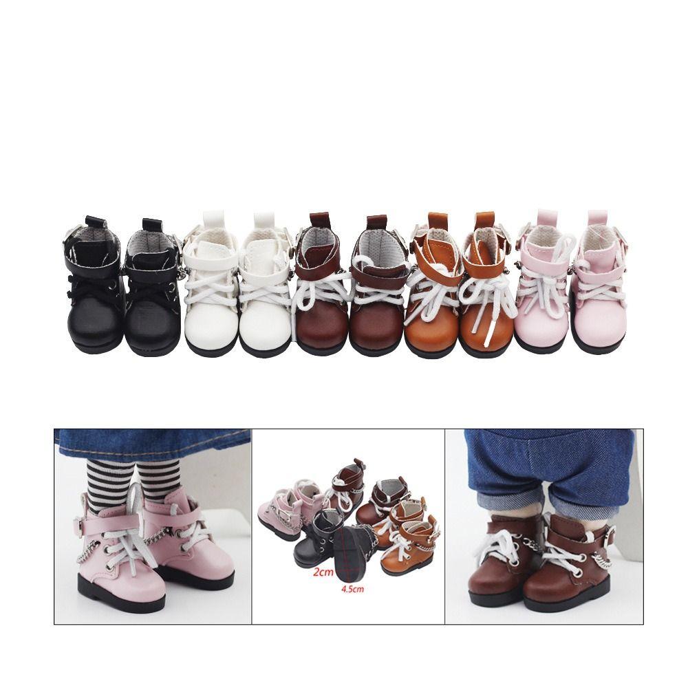 1/6 Playing House Changing Dressing Game Mini Chain Boots PU Leather Doll Shoes Toys Accessories