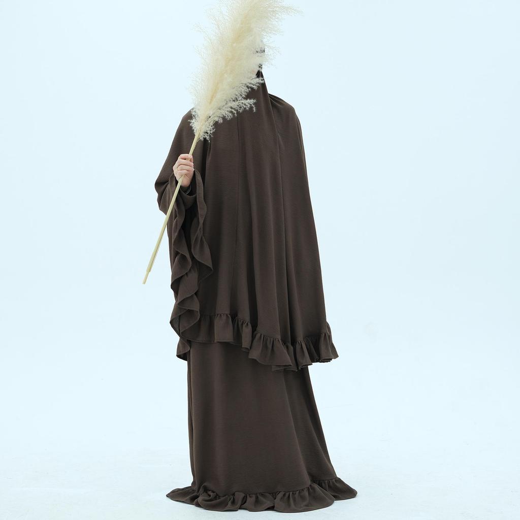 Платье Лория 2025 однотонное с большим платком на голову LR972