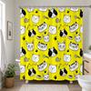 Funny Cat Print Shower Curtain Liner Waterproof Yellow Background Animal Decor for Bathroom Shower Curtain Bath Room Home