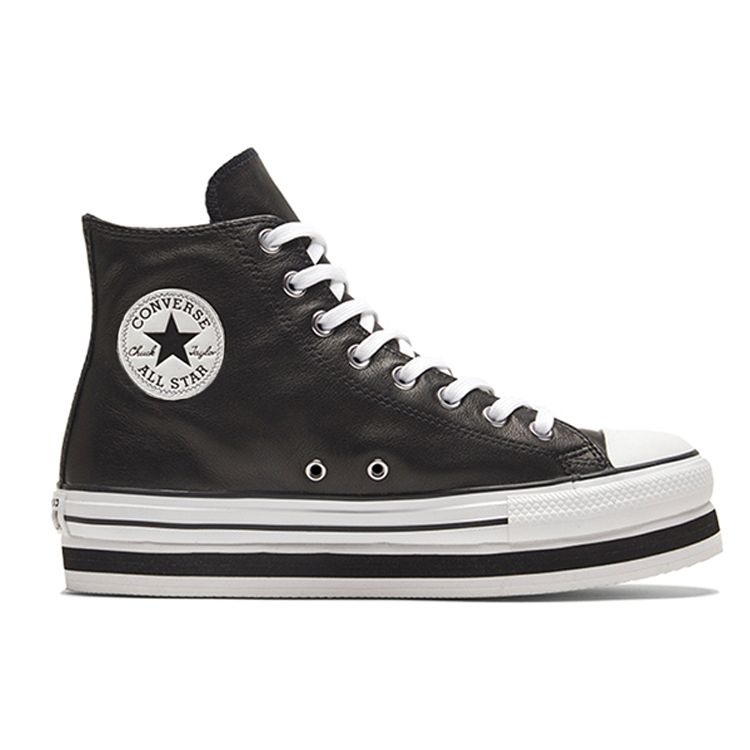 Converse All Star Платформа Layer Нескользящие Легкие Прочные Высокие Кеды для Скейтборда Женские Кроссовки Черные Белые 569722C