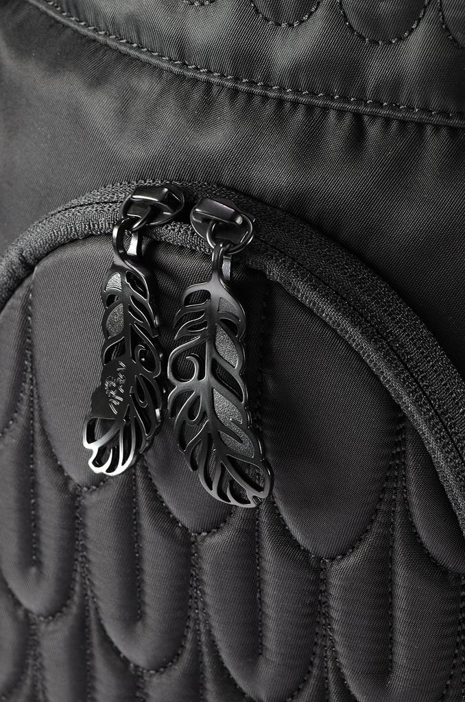 MORN CREATIONS Horned Owl Backpack M Size Black