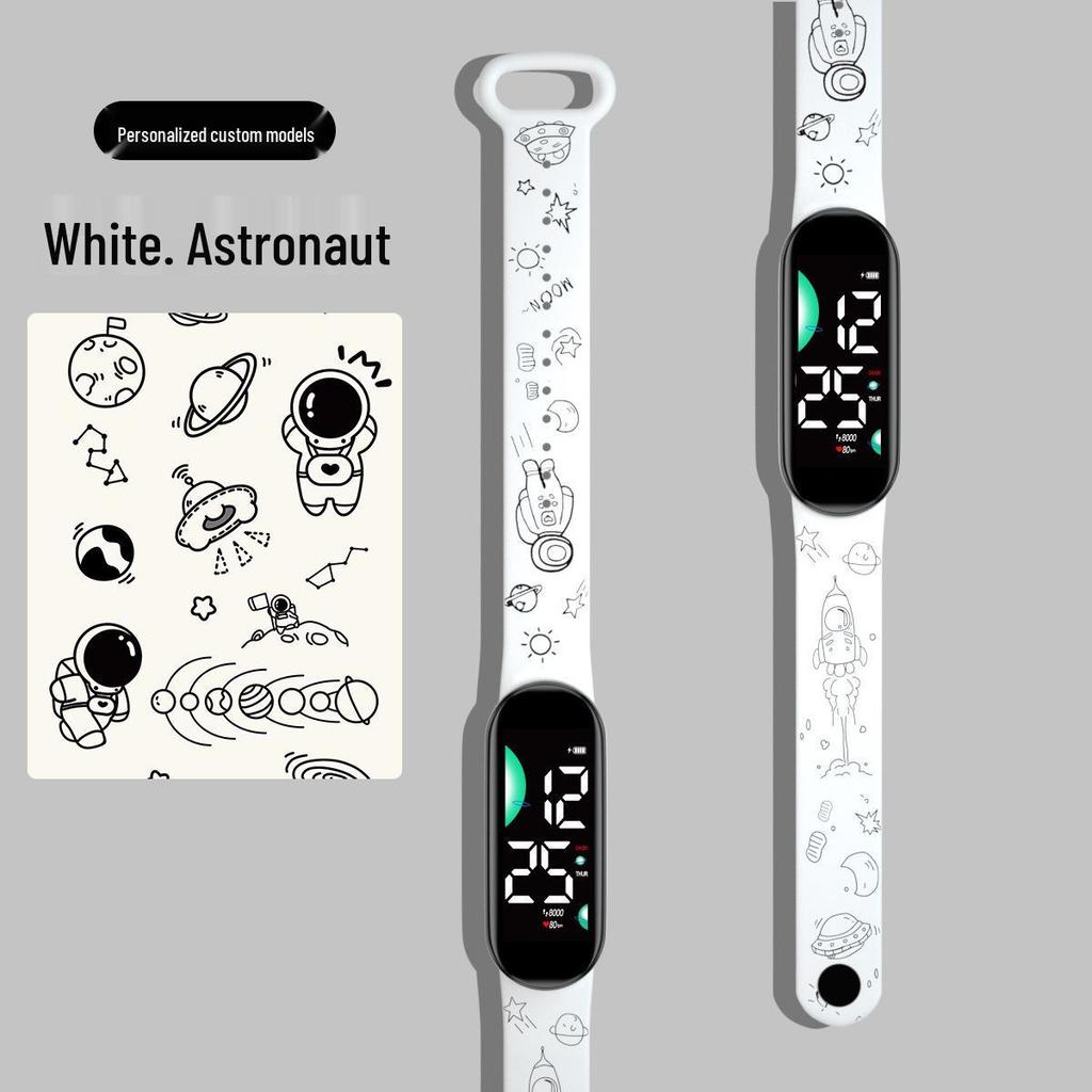 New Cartoon LED Waterproof Sports Watch: Cute Anime Design for Students