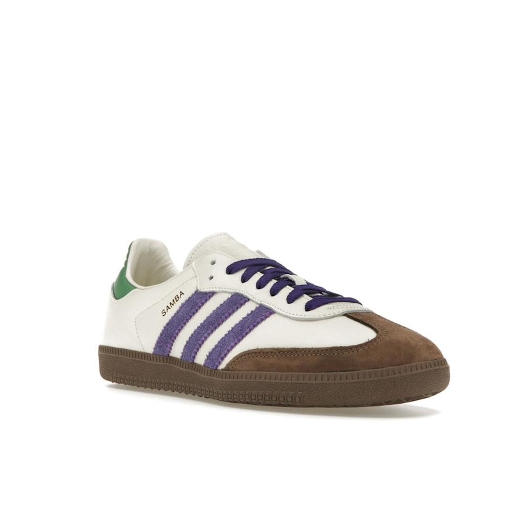Adidas Samba OG Off White Purple Green Women Sneakers Cream Collegiate-Purple Preloved-Green ID8349