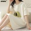Plus Size Summer Women Nightgown Brand New Anti-bacterial HQ Nightdress Short Sleeves Sleepshirt Casual Dress